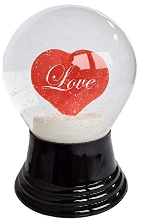 Bola de Nieve de Cristal auténtico, Casi como la Nieve, diseño de corazón Love 8 cm