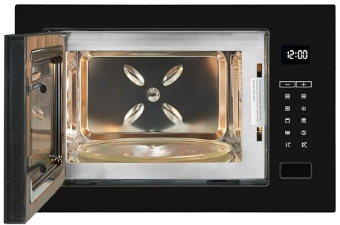 Exquisit EMW25-G-020 Schwarz | 60cm Einbaumikrowelle | Grillfunktion | Touch | Timer | Schnellstart