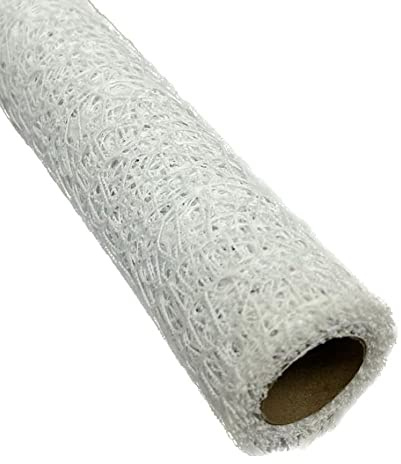 Generico Rotolo Polycotton Rete Spider 50 cm x 5 Yards 4,60 Metri | Effetto Ragnatela Ragno Composizione Fiori Floreale bomboniere (Bianco)