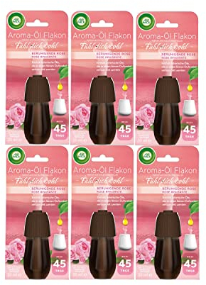 Air Wick Aroma-Öl Flakon Beruhigende Rose 6er Pack (6 x 20ml), Nachfüller für Aroma-Öl Diffuser