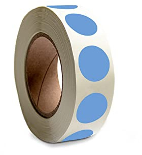 Klebepunkte auf Rolle - permanent haftend- Anzahl: 500 - Farbe: hellblau - Größe: 2,0 cm Ø - Markierungspunkte - Punktaufkleber - Etiketten - Betriebsausstattung24