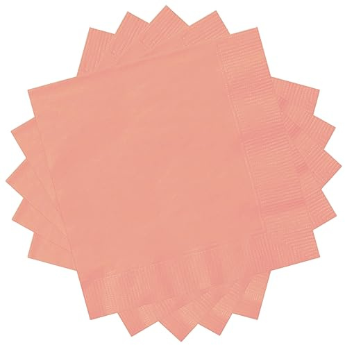 POPOYU 20Pcs Rose Gold Party Paper Napkins, Christmas Party Tableware Rose Gold Paper Napkin Disposable Rosegold Serviettes for Kids Adults Xmas Birthday Wedding Rosegold Parties Supplies Table Decor