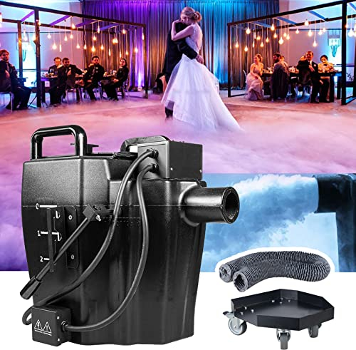 LANAZU Máquina de Hielo seco con Efecto de Escenario, máquina de Niebla de Hielo seco de 3500 W con Ruedas universales móviles, Adecuada para Fiestas, Bodas