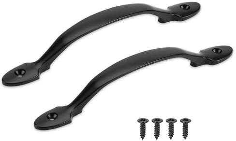 Schrankgriffe Schwarz 160 mm, 2 Stück Türgriff Möbelgriff, Metall Türgriff für Schublade Kleiderschrank, Gartentür, Schuppentür.