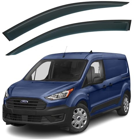 Set mit 2 Windabweisern zum Aufkleben, kompatibel mit Ford Transit Connect MK2 2014 2015 2016 2017 2018 2019 2020 2021 2022 2023 Modelle.