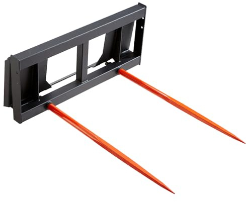 VEVOR Pique-botte de Foin Capacité de Charge 1360 kg Fourche à Balles 2 Dents 125 cm Fourches à Pointes à Fixation Rapide Grande Durabilité pour Tracteurs, Chargeuses Compactes, Agriculteurs, Champs