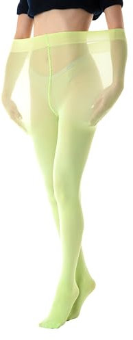 Gi&Gi Medias curvy de talla grande, medias curvy 80 den opacas con suave microfibra, verde lima, XXL-3XL Plus