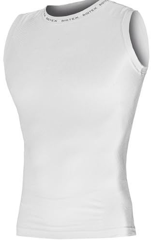 BIOTEX Canotta Fresh Traspirante Unisex per Ciclismo e Running, Intimo Tecnico Sportivo Ideale per L'Estate, Bianco, Taglia II (M/L)
