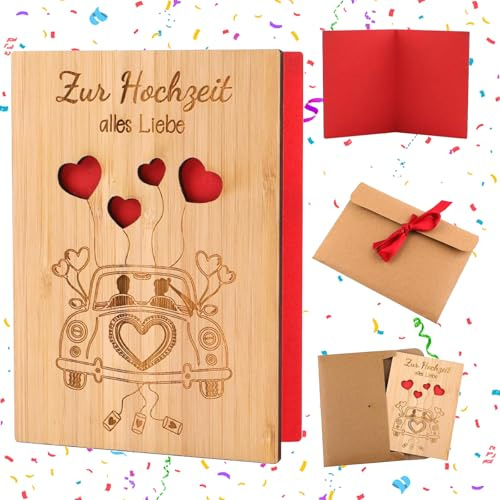 Hochzeitskarte, Glückwunschkarte Hochzei t, Hochzeitskarte Holz, Karte Hochzeits, Hochzeitskarten, Kart e Zur Hochzeit, Hochzeit Karte, Für Valentinstag ,Jahrestag ,Einladungskarten(Hochzeitsauto)