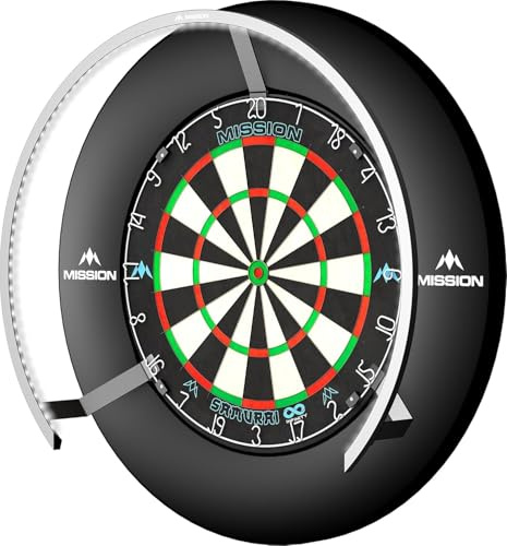 Mission Darts Torus 270 | Dart Board LED Lighting System Silver | Standard Plug Version.