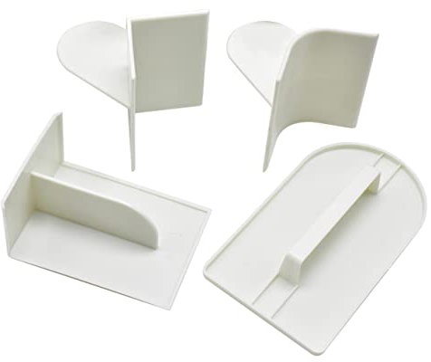 Alipis Grattoir à Gâteau Plus Lisse 4 Pièces Blanc Plastique Ensemble De Spatules Pâtisserie Lisseur à Fondant Outils Décoration Gâteau Pâtissiers Amateurs Et Professionnels