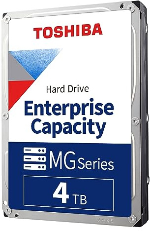 Toshiba MG Series 4TB Internal Enterprise Hard Drive, 3.5 SATA HDD, 7200 RPM, 24/7 Operation, For Server, Hyperscale, Cloud, 550TB/Year workload, 5yr Warranty (MG10ADA400E)
