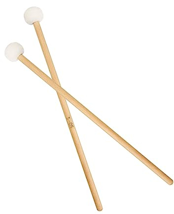 Vaguelly Paukenschlägel 1 Paar mit Filzkopf und Holzgriff Weiß Gewichtete Schlagzeug Zubehör für Resonante Töne und Reichhaltigen Klang für Musiker