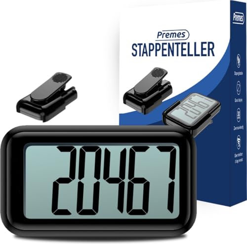 Premes - Pedometro - Activity Tracker - Pedometro - Tasca dei pantaloni - con clip