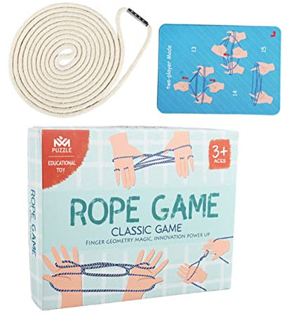 JUMPLAWN Children's Cradle Rope Game Educational Weaving String Toy Cooperative Finger Rope Play Preschool Creative Puzzle for Kindergarten Learning and Development