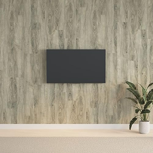 Gecheer Panneaux muraux aspect bois PVC gris 2,06 m², panneau d'ameublement, papier peint, tête de lit, panneaux décoratifs de bureau à domicile