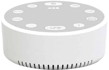 SHINROAD Sleep Instrument Macchina audio portatile rumore bianco con volume regolabile Funzione di memoria Effetti multipli Dispositivo di aiuto compatto per viaggi a casa bianco