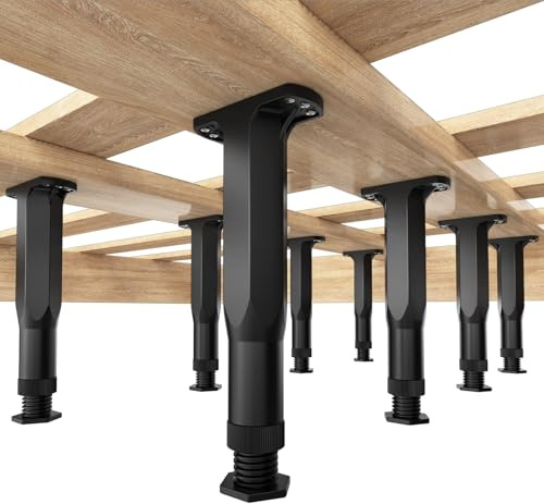 Yuleimy Adjustable Bed Support Legs for Replacement Bed Slats, 8 Pack | Adjusts from 5.1-8.3 inches Beneath Wood Bed slats or Center Beams; Screw-Mounted to Help Reduce Bowing; 620 lb per Leg