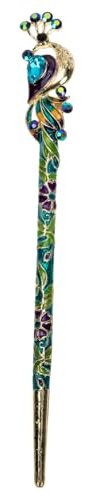 Blue Alloy Chinese Hairpin Retro Hair Chopstick for Women Girls | Chinese Hair Sticks, Hair Bun Accessories for Women, Elegant Retro Style for Hairstyle Decoration