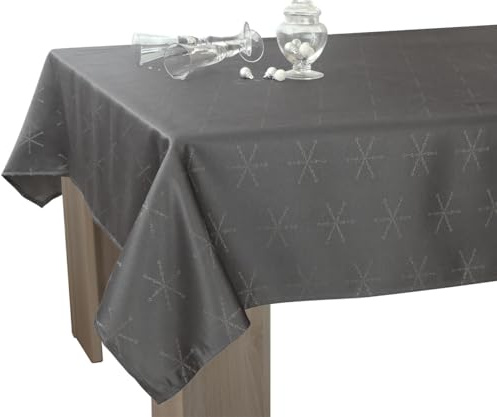 Nappe Lurex Entretien Facile - Anthracite Argenté - Rectangle 150 x 240 cm