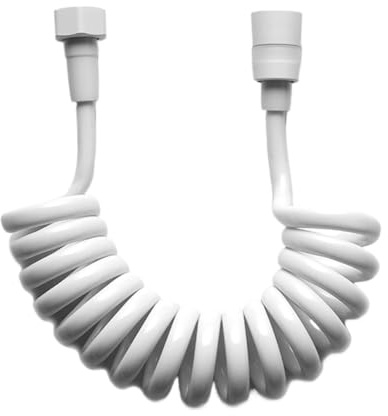 flexible Dusche, G1/2 Teleskop-Spiralschlauch for Dusche, Bidet und Toilette, weiß, 2-5 m(118.11in)
