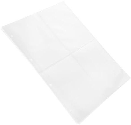 TOVINANNA A4 Fotohüllen Nachfüllseiten 20 Blatt Transparentes Pp Fotoalbum Ersatzseiten 4 Fach Kartenhüllen für Scrapbooking und Aufbewahrung