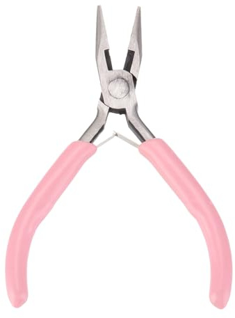 QUARKZMAN Spitzzange 5 Mini Schmuckzange Rutschfester PVC-Griff Dünne Pink