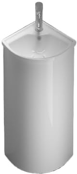 Lavabo sur pied Lavabo d'angle sur colonne en porcelaine blanche avec robinet argenté et kit de vidange for salle bain