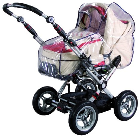 sunnybaby 10095 - Universal Regenverdeck, Regenschutz für Kinderwagen, Babywanne, Soft-Tragetasche | Kontaktfenster f. optimale Luftzirkulation | glasklar | schadstofffrei | Qualität: MADE in GERMANY