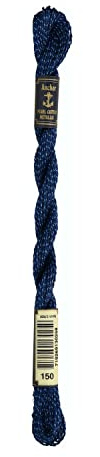 Anchor Stickgarne, 89% Baumwolle, 11% Metallised Polyester, blau, Stärke 5, 5 g, 4317005-00150