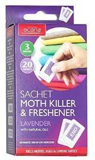 2 X Pack of 20 Acana Moth Killer & Freshener Sachets with Lavender Fragrance