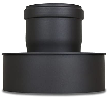 Tubo para estufa de pellets, codo para tubo de chimenea, Ampliación, diámetro 80 mm a 130 mm, de diámetro 80 mm a 150 mm, Gris, Negro