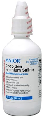 Major Deep Sea Premium Saline - Nasal Moisturizing Spray for Dryness and Irritation Relief - Sodium Chloride 0.65% - 1.5 Fl. Oz