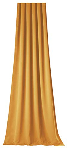 NOVUM fix Vorhang Verdunkelung Kälteschutz Kräuselband Blickdicht Klimavorhang Übergardine XXL extra lang bis 350 cm energiesparen Curry 145x350cm(BxH)
