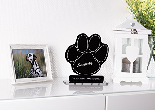CHRISCK design Gedenkstandbild Grabschmuck mit Wunsch-Gravur Andenken Gedenktafel Grabstein