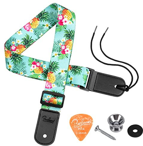 Ananas Ukulele Gurt & Schultergurt im Hawaii-Stil Geeignet für Sopran,Konzert,Tenor,Bariton,Saiteninstrumente (Ananas)