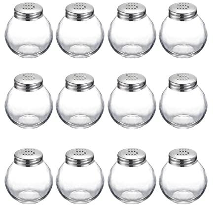 Westmark Salzstreuer, 12 Stück, Fassungsvermögen: je 50 ml, Glas/Edelstahl, Roma, Silber/Transparent, 654722E2