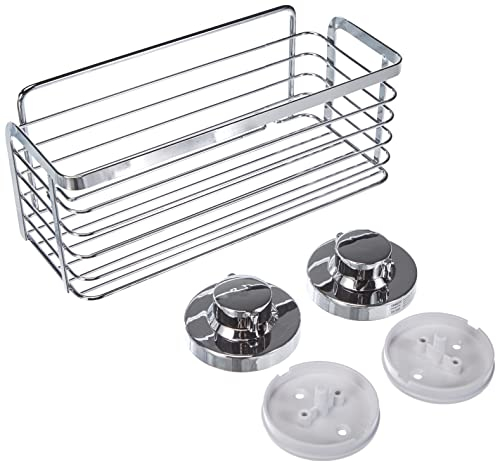 Cornat Duschkorb 3 in 1 - Extra großer & hoher Korb - Zur Wandmontage - 3 verschiedene Befestigungsoptionen mit Saugnapf, Klebepad & Bohren - Verchromt / Duschregal / Duschablage / T340272