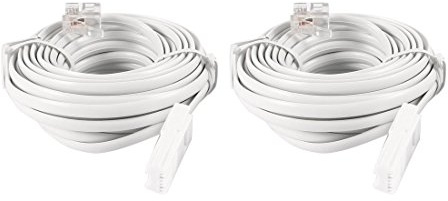 N/A Bianco 6M RJ11 a UK BT 6P2C Cavo di Estensione per Telefono modulare, 2 Pezzi