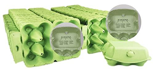 Ingbertson 115x Eierkartons grün für 6 Eier/Eierschachteln für Hühnereier ohne Aufdruck Eierpappen Eierhöcker Eierlagen Eierschachteln (115, für je 6 Eier, Grün)