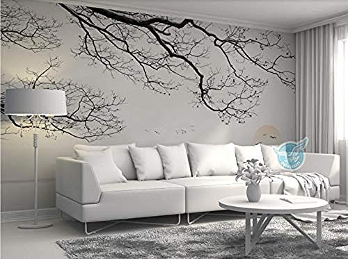 Handgemalte schneebedeckte Zweige und Seelandschaft für Walls Murals Tapete Wanddekoration fototapete 3d Tapete effekt Vlies wandbild Schlafzimmer-400cm×280cm