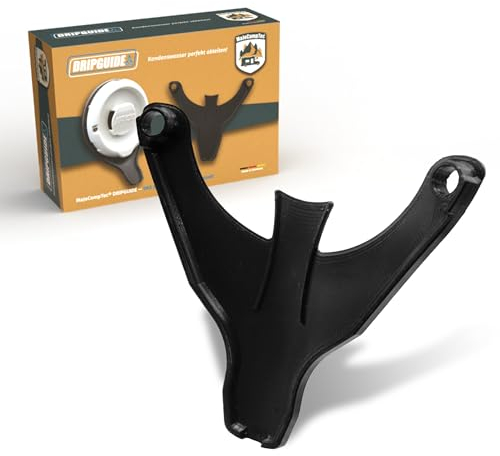 MaJoCompTec DRIPGUIDE Évacuation de l'eau de condensation | Plaque de vidange pour couvercle de cheminée | Accessoire pour cheminée d'échappement de chauffage sur camping-car, caravane