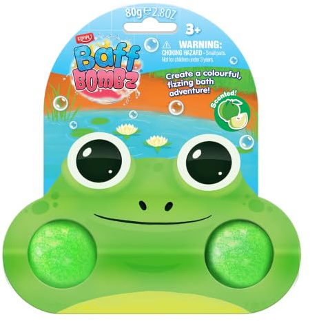 ZIMPLI - Large Frog Baff Bombz on Gift Card, Bath Bombs for Boys & Girls, Party Bag Fillers, Prizes, Rewards, Pinata Toys, Pocket Money Gift