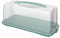 Rotho Fresh Contenitore per torte con cappuccio e maniglia, in plastica alimentare (PP), senza BPA, turchese/trasparente (36,0 x 16,5 x 16,5 cm)