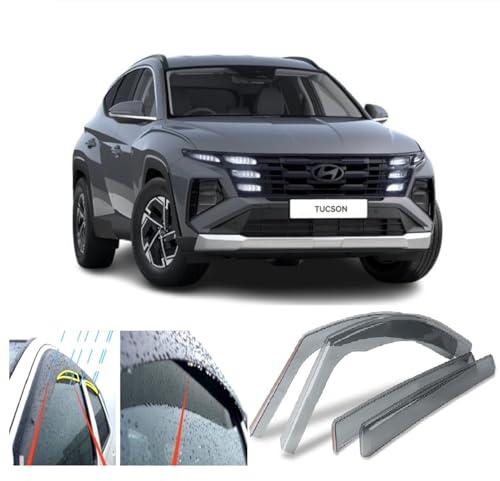AC WOW 4x Windabweiser für Hyundai Tucson (NX) 2021 2022 2023 2024 2025 2026 Seitenfenster-Regenabweiser/Wetterschutz