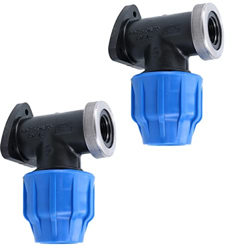 25mm x 1/2 MDPE Wall Elbow Outside Tap Fitting Threaded Connector Bend 2PK