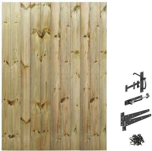 Bespoke Custom Made to Measure Wooden Garden Gate/Tongue & Groove Flat Top[6ft Tall (180cm),Upto 1200mm Wide,Suffolk Latch]