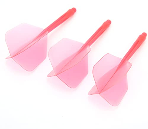 Akozon Dart-Schäfte und Flights, 3 Stück 2BA Integrierte Transparente Schaft-Flights, Standardform Anti BreakBlack mit X-Darts für Fässer mit Gewindedurchmesser (Rot)
