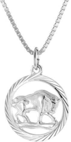 trendor Stier Sternzeichen Halskette Silber 925 modischer Tierkreiszeichen Anhänger für Damen, Halsschmuck aus Sterlingsilber 15360-05-40 40 cm