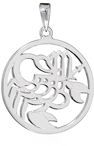 NKlaus Horoshop 14193 - Colgante de plata 925 con signo zodiacal de 21 mm, Plata de ley